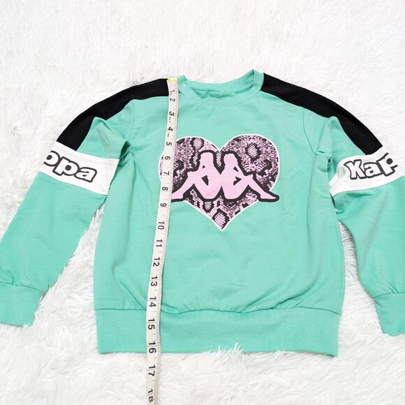 Kappa Unisex Crew Neck Aquamarine Pullover Loopknit Sweatshirt NWOT size:4T - Picture 3 of 7